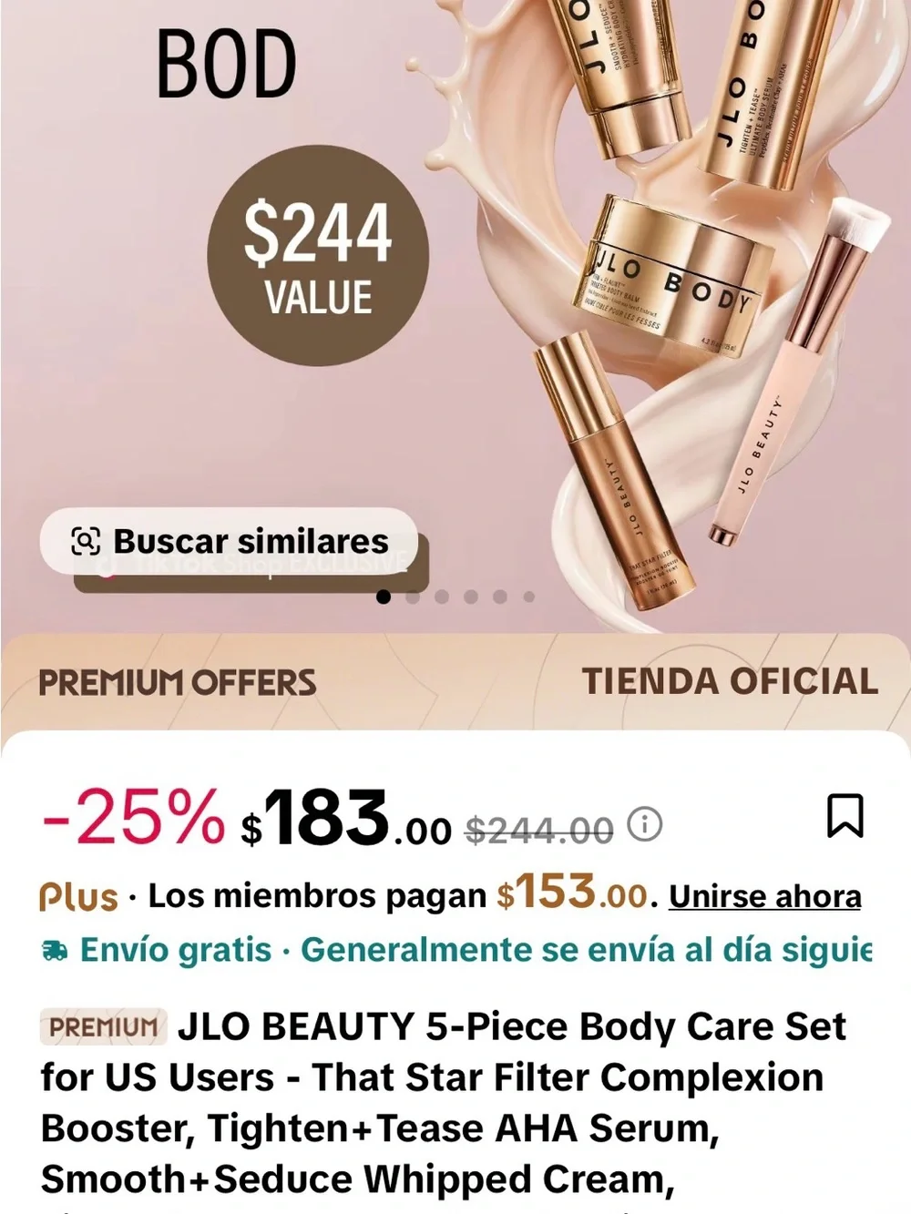 JLo Body Radiance Moisturizer — Rose Gold Hydrating Body Cream